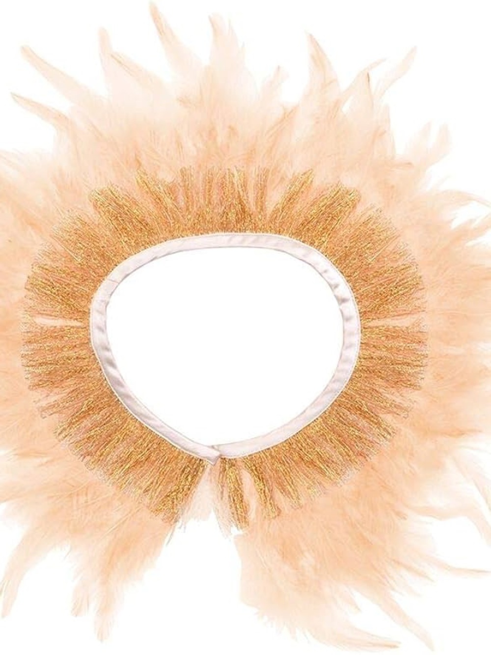 Kids Meri Meri Gold and Peach Feather Statement Collar / Necklace